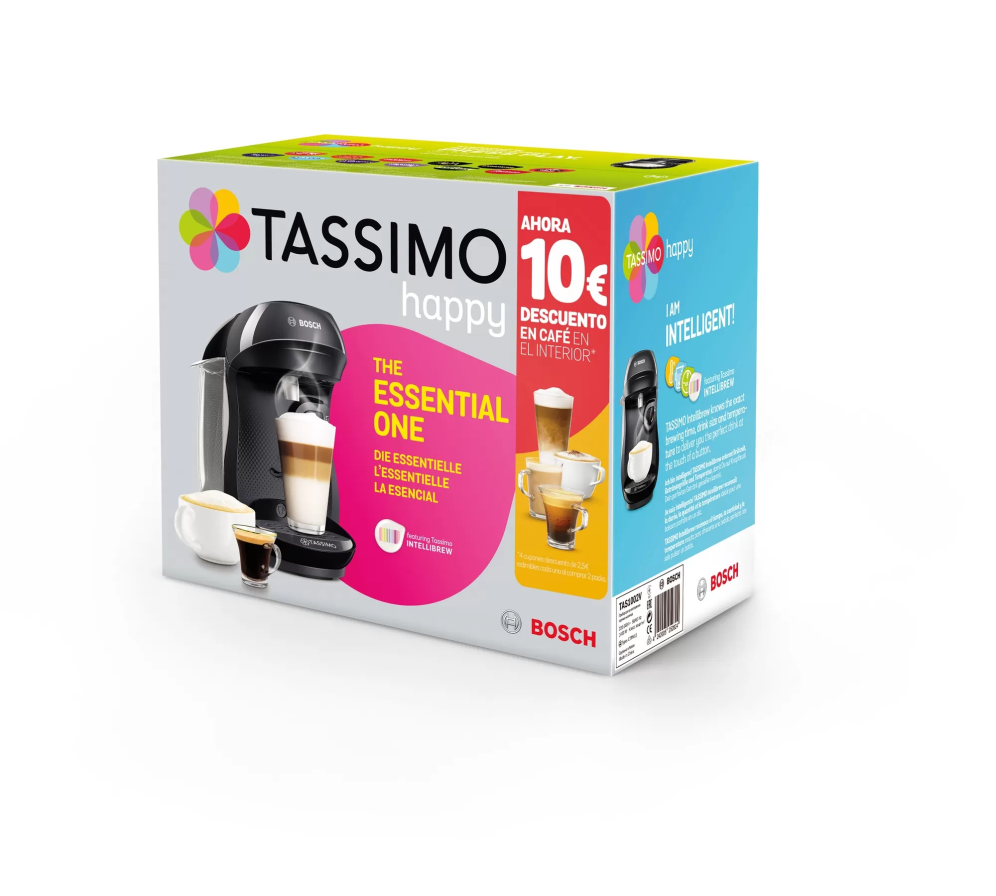 Bosch Tassimo Happy TAS1002V Cafetera Multibebida Negra