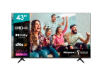 TV HISENSE 43A6BG 43  UHD 4K SMART DOLBYVISION WIFI HDMI MODO HOTEL