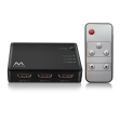 CONMUTADOR HDMI 3 PUERTOS 4K 30HZ ALIMENTADO POR USB INCLUYE MANDO A DISTANCIA