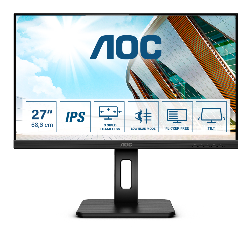 Monitores PC MONITOR AOC 27P2Q 27 IPS FHD VGA DVI HDMI DP MM AJUS