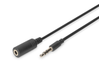 Digitus 3.5mm M/F, 2.5 m cable de audio 2,5 m 3,5mm Negro